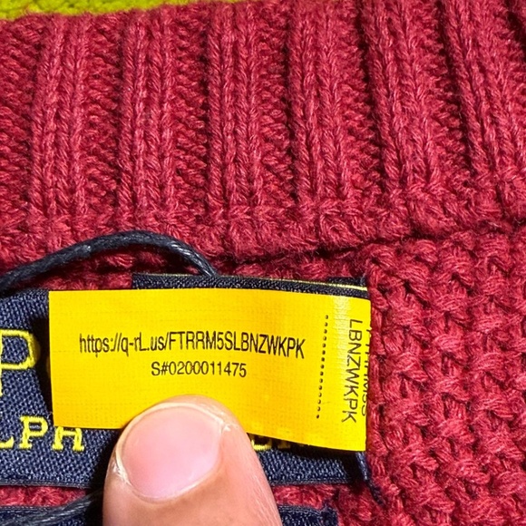 NWT Polo Ralph Lauren Men's Cotton Knit Crewneck Sweater Red Large - Picture 5 of 13
